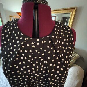 F&F Dress Sheath polka dot black white sleeveless Size 10 Wedding Cocktail Eveni